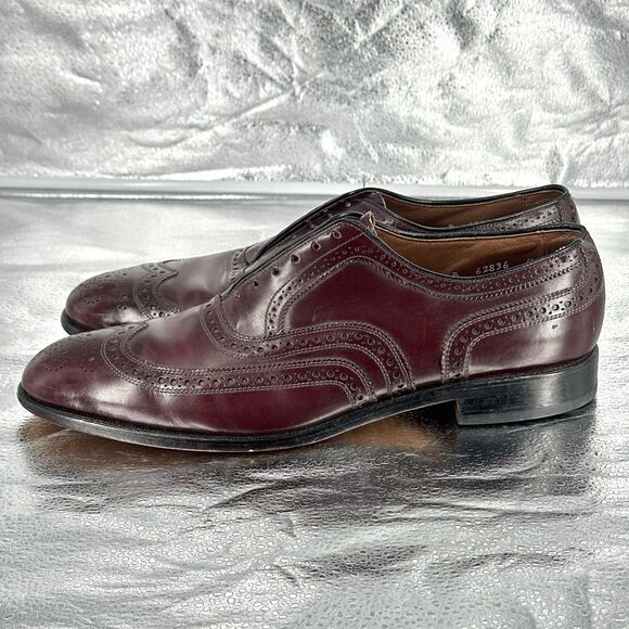 Allen Edmonds McAllister Men’s 12 B Burgundy Leather Wingtip Oxford Dress Shoes main image 11